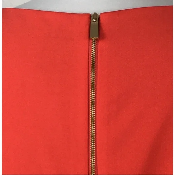 Vince Camuto Gorgeous Tomato Orange 3/4 Sleeve Boatneck Shift Midi Dress size 10 - Picture 10 of 14